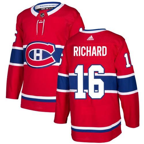 Adidas Men Montreal Canadiens #16 Henri Richard Red Home Authentic Stitched NHL Jersey